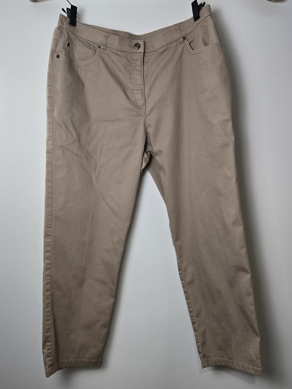 Alia Beige/Tan Straight-Leg Pants